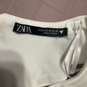 White one sleeve top size medium Zara